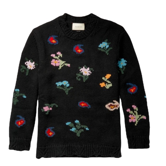 Gucci Garden Floral Intarsia Sweater with Parrot L - Picture 17 of 17